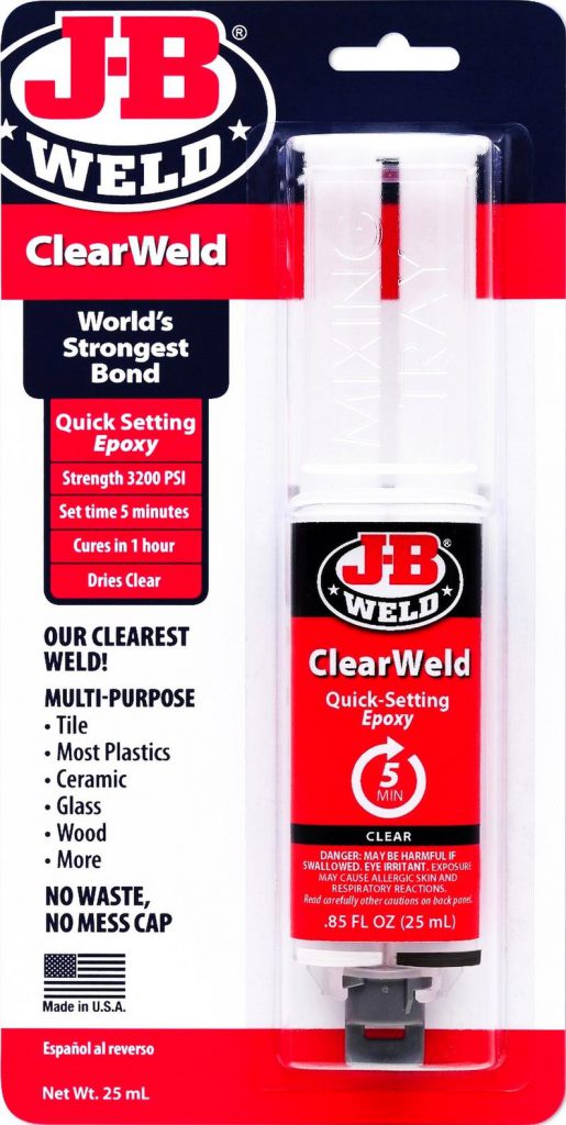 J-B Weld ClearWeld Syringe Quick Setting Epoxy