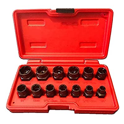SharCreatives Impact Bolt & Nut Remover Set 13 pieces, Nut Extractor and Bolt Extractor Twist Socket Set for Removing Tricky, Broken, Stripped or Damaged Nuts and Bolts