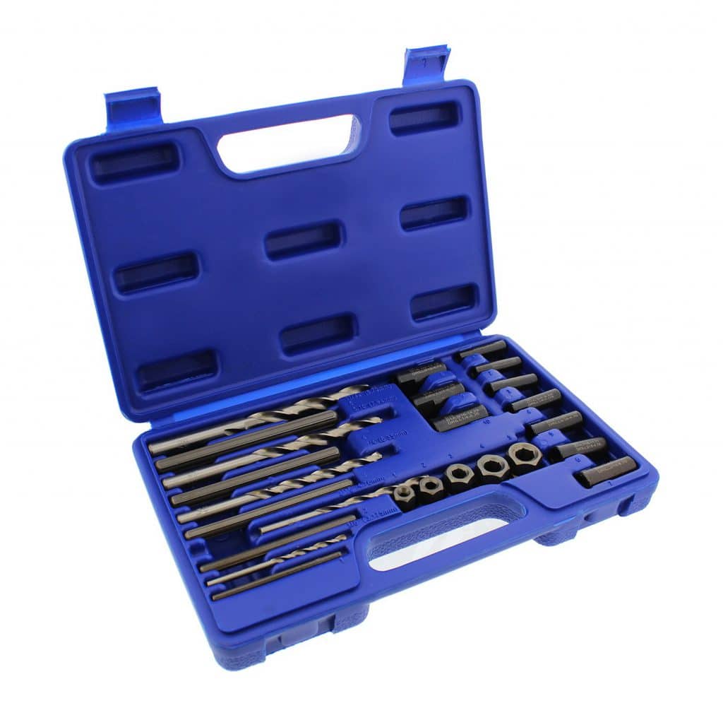 ABN Screw & Bolt Extraction 25-Piece Remover Tool Kit – Drill Bits, Extractor Pins, Drilling Guides, Extractor Nuts Set